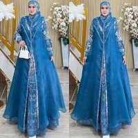 Humaira Syari AMALIA SERIES BY HUMAIRA SYARI Ceruty Printing Organza Kain dengan Desain Eksklusif Mo