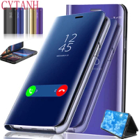 s21+ Case Smart Mirror Flip Phone Covers Case For Samsung Galaxy S21 S 21 Ultra Plus S21ultra S21plus 5g 2021 Stand Book Coque