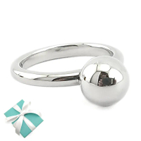 【Tiffany&amp;Co. 蒂芙尼】925純銀-HARDWEAR金屬球造型戒指