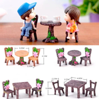 1Set Mini Chair Stools Miniatures Fairy Garden Ornaments Figurines Toys DIY Aquarium Dollhouse Accessories Home Decoration