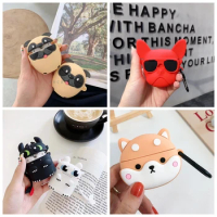 3D Silicone Earphone Case For Airpods 2 1 Case Cute Cat Dog Crocodile Cartoon Headphones Cover For Apple airpods pro Case