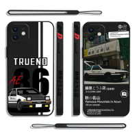 Anime Initial D AE86 Phone Case For Samsung A53 A50 A12 A52 A52S A51 A72 A71 A81 A91 A32 A22 A20 A30 A21S 4G 5G with Hand Strap