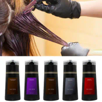 Natural Hair Dye Shampoo Portable Enriched Color Shampoo Hair Dye Covering White Hair Shampoo Black Red Purple Brown 200ml