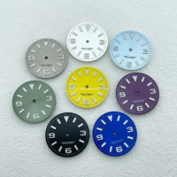 28.5mm Sun Pattern 369 Nail Ice Blue Night Glow Suitable for NH35/NH36 Movement Accessories Customized Watch dials