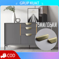 Handle Gagang Pintu Lemari Curve Laci Handle Gold Minimalis Pull Handle untuk Lemari dan Laci
