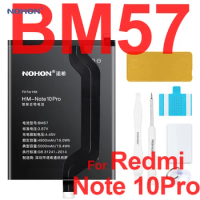 Nohon Battery For Xiaomi Redmi Note 10 Pro BM57 Note10Pro 4900-5000mAh Li-polymer Bateria For Mi Redmi Note10Pro Batteries+Tools