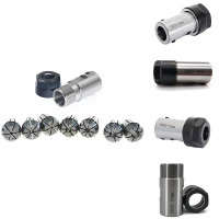 Pemegang Alat Pelarik, 1Set C25 ER20 + 7Pcs 3-12mm Batang Sambungan Aci Motor Chuck Collet, Sesuai u