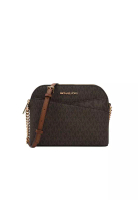 Michael Kors Jet Set Travel Medium Logo Dome Crossbody Bag in Brown 35F1GTVC6B