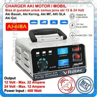 Charger Aki AJ-618A 12V 30 Ampere - 24V 15 Ampere Mobil Motor AJ-618A