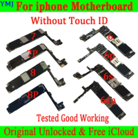 NO Touch ID Mainboard For IPhone 6 6Plus 6S 6sPlus 7 Plus 8 8Plus Motherboard Original Unlock 100% Test Logic Board Free ICloud