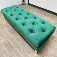 VC MODERN GOLD LEG BENCH CHAIR 4F VELVET LONG STOOL OTTOMAN SOFA Furniture sofa mini buat kamar comp