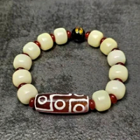 Tibetan style 9-eye red chalcedony agate DZI Bodhi Root Beaded Bracelet ladies amulet bracelet Free Shipping