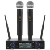 Professional UHF Wireless Microphone System Karaoke Handheld for Home Theater PA Speaker Singing Party Church with LED Screen