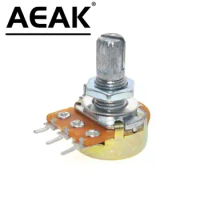 AEAK 10PCS WH148 B10K B1K B2K B5K B20K B50K B100K B250K B500K B1M Linear Potentiometer 15mm Shaft With Nuts And Washers Hot