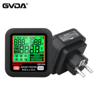GVDA Professional Socket Tester RCD Trigger Current Leakage Voltage Detector EU Plug Electric Circuit Breaker Finder Phase Check