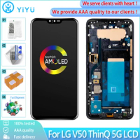 Original For LG V50 ThinQ 5G LCD Display With Frame Digitizer Assembly Replacement 6.4 INCHES For LG V50 LCD Touch Scree