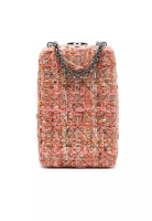 CHANEL 二手香奈兒 CC 斜紋軟呢鏈條垂直盒子斜背包