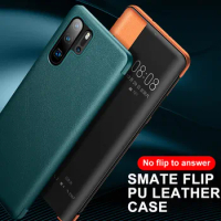 PU Leather Flip Phone Case For Huawei P30 Pro PU Leather+Hard PC Window Smart View Cover For Huawei P30Pro Case Capa