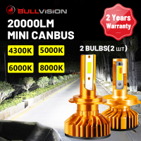 Bullvision H3 HB4 LED ไฟหน้า Canbus H4 H3 H9 9005 9006ซังชิปอัตโนมัติหลอดไฟภายนอกไดร์เวอร์ข้อผิดพลาดฟรี
