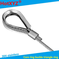 304 stainless steel ferrule boast chicken heart ring buckle triangular ring steel wire rope Chuck Accessories m1.5-m16 3Pcs