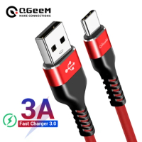 QGeeM 3A USB C Cable Type C Cable for Xiaomi OPPO Realme Poco Oneplus Redmi Phone Charger Fast Charge Charger USB Type C Cable