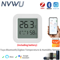 Tuya Zigbee Temperature Humidity Sensor Fridge Sensor Mini LCD Digital Display Bluetooth-Compatible Thermometer Hygrometer