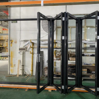 customized glass bi fold door Villa house Exterior aluminium bifold door for shopfront