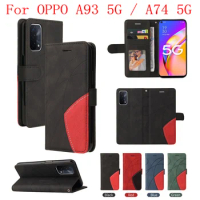 Sunjolly Case for OPPO A93 5G A74 5G Wallet Stand Flip PU Leather Phone Case Cover coque capa OPPO A93 5G A74 5G Case Cover