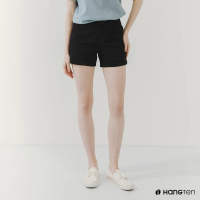 【Hang Ten】女裝-REGULAR FIT經典短褲(黑)