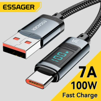 Essager 7A USB Type C Cable 100W USB C Charger Data For Realme Huawei P40 30 Pro 66W Fast Charging Wire Cord Samsung Xiaomi Poco