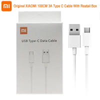 Original Xiaomi 3A USB Type C Cable Fast Charging Data 100cm For Mi 11 10 9 T Pro SE Note 10 Lite Poco F2 F3 X3 Redmi Note 10 9