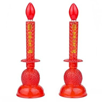Lampu Lilin Listrik Nanas Naga Yuanbao Lampu Lilin Listrik Dua Naga Phoenix Emas Merah Segi Bulat NA