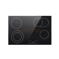 Built-in Kitchen Appliances CE Certificate 4 Burner Glass Panel Ceramic Electric Cooktop With Timer