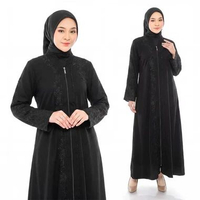 Abaya Yasmin ~ Abaya Najma Gamis Hitam Turkey Jetblack Bordir Payet Dress Lebaran Pesta Kajian Umroh
