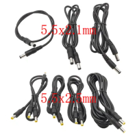 1Pcs 12V DC Power 5.5 x 2.1mm / 5.5 x 2.5mm DC Male to Male Plug Cable Connector Adapter LED Strip CCTV Camera Extension Cords