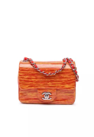 Chanel 二手 Chanel 迷你方形經典漆皮條紋單翻蓋包