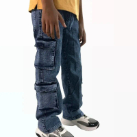 BAGGY 8 POCKET CARGO SLACK DENIM PANTS VIRAL Celana Jeans dengan 8 Poket untuk Gaya Viral Anda size