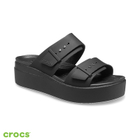 Crocs 卡駱馳 (女鞋) 布魯克林低跟涼鞋-207431-001