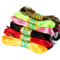 20m 1.5mm Mix Color Nylon Black Rattail Satin Chinese Knotting Silk Macrame Cord Beading Braided Shamballa String Thread Jewelry