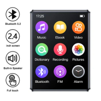 2.4 Inch Full Screen MP3 MP4 Walkman Bluetooth-compatible Speaker Portable Touch Screen Music Player FM Radio Recording