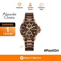 Jam Tangan Wanita Alexandre Christie AC 6564 BF BROBO Ladies Brown Dial Brown Stainless Steel Strap 