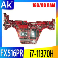 FX516PR Mainboard For ASUS TUF Dash F15 FX516PR-HN002T Intel i7-11370H CPU Laptop Motherboard 8GB 16GB RAM RTX 3070 V8G