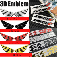 Set 7 keping lencana keras 3D untuk Honda Click dengan huruf timbul, pelindung tanah (mudguard), dan