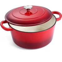 Round Dutch Oven Pot Nonstick Cookware for Braising, Stews, Roasting, Bread Baking, Cooking, Heavy Duty, Induction &amp; Oven Safe