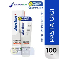 JORDAN TOOTHPASTE STAIN REMOVAL AND WHITE THEETH COOL PEPPERMINT 100GR | PASTA GIGI DEWASA, ODOL, PE