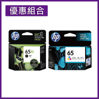 《優惠組合》HP 65XL(N9K04AA) 黑+ 65 (N9K01AA) 彩 原廠墨水匣 適用 DJ 3720/3721/2621/2623/ENVY 5020/5055
