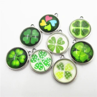 New 20pcs Mix Lucky Four Leaf Clover Dangle Charms DIY Bracelet&amp;Bangles Necklace Jewelry Accessory Hanging Floating Charms