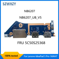For Lenovo IdeaPad 5 Pro 16IAH7 Laptop Power Botton Switch USB SD Card Reader IO Board NB6207 NB6207_UB_V5 5C50S25368 Fast Ship