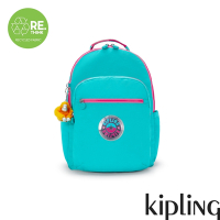 Kipling (網路獨家款) 孔雀青綠機能手提後背包-SEOUL