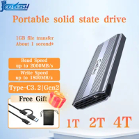 Portable External SSD USB Type C USB 3.2 1TB 2T8 4TB CoolFish Soid State Drive 2000mb/s Mobile Hard 